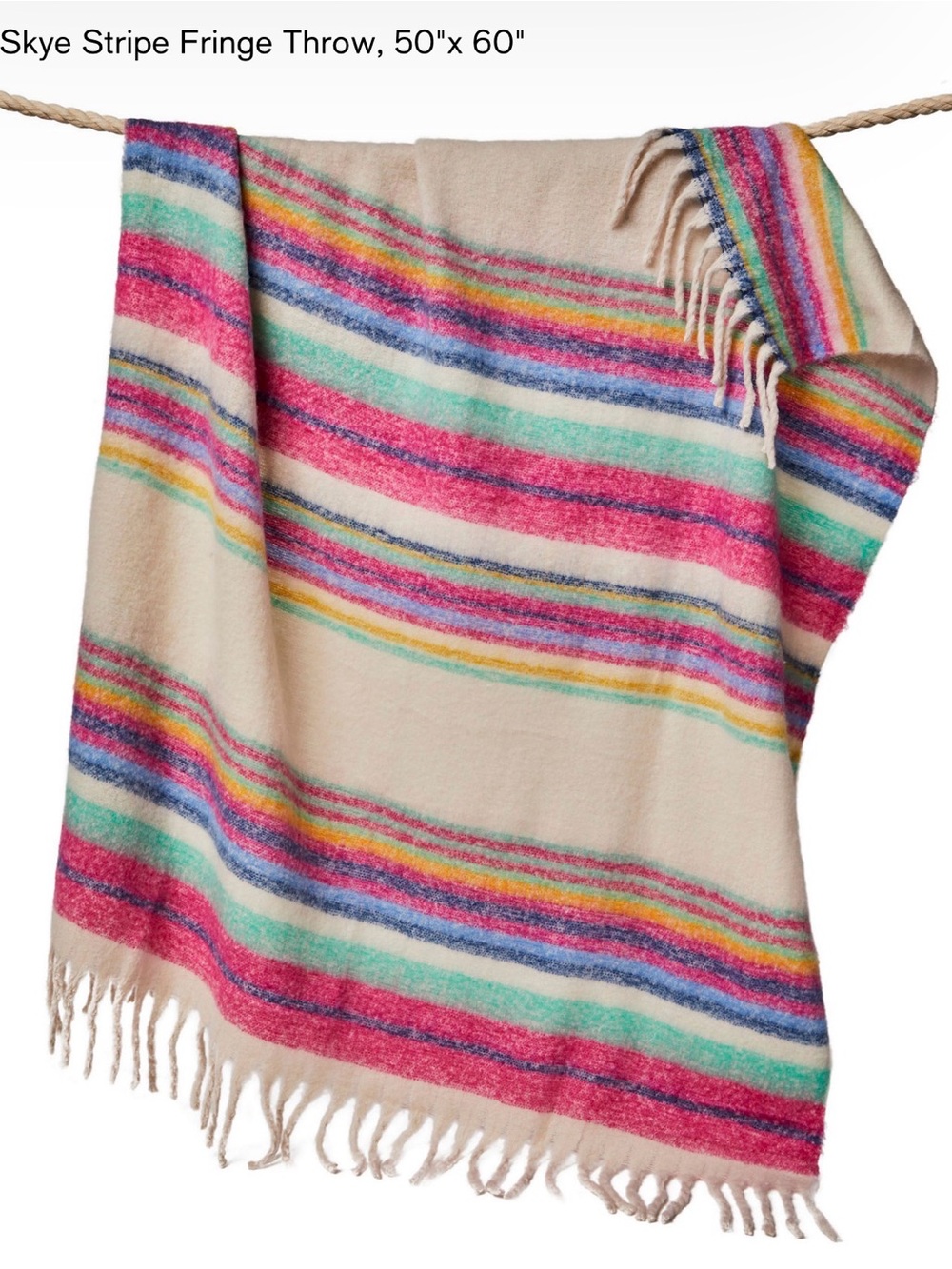 Free People Skye Stripe Fringe Throw